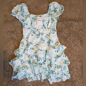 Nordstrom Blue Floral Kids Casual Dress